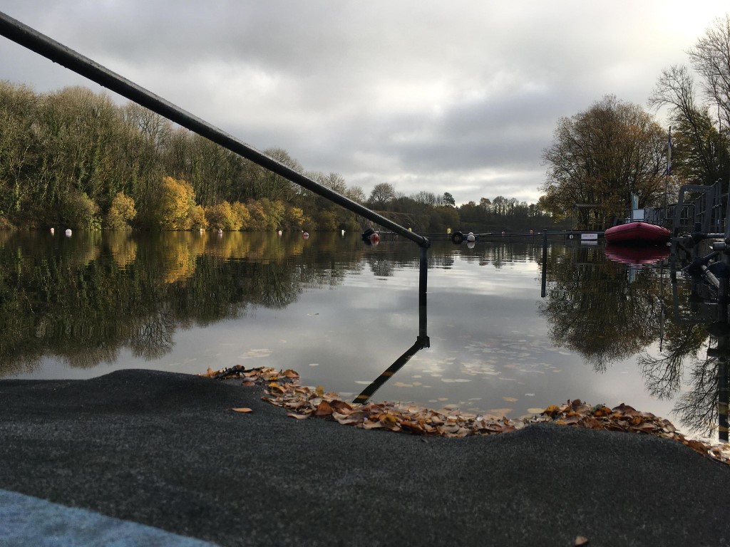 Photograph of autumn leaves on the access ramp